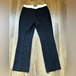 Giambattista Valli Womens Wool Silk Mid Rise Straight Leg Pants Trouser Black 30